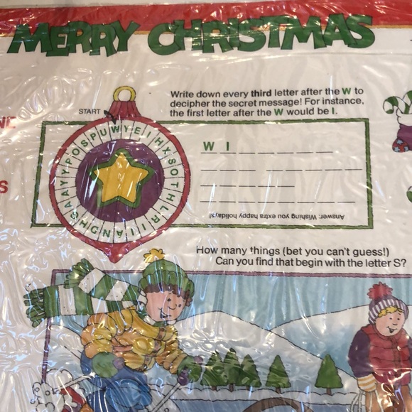Christmas Activity Paper Place Mats Current 1988 Set of 28 Vintage Current - Picture 8 of 12